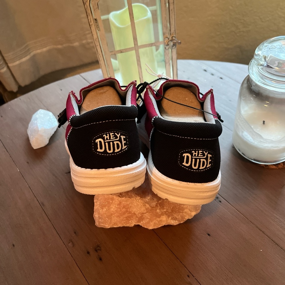 Hey Dude Men's Loafers - Maroon and White - Picture 4 of 6